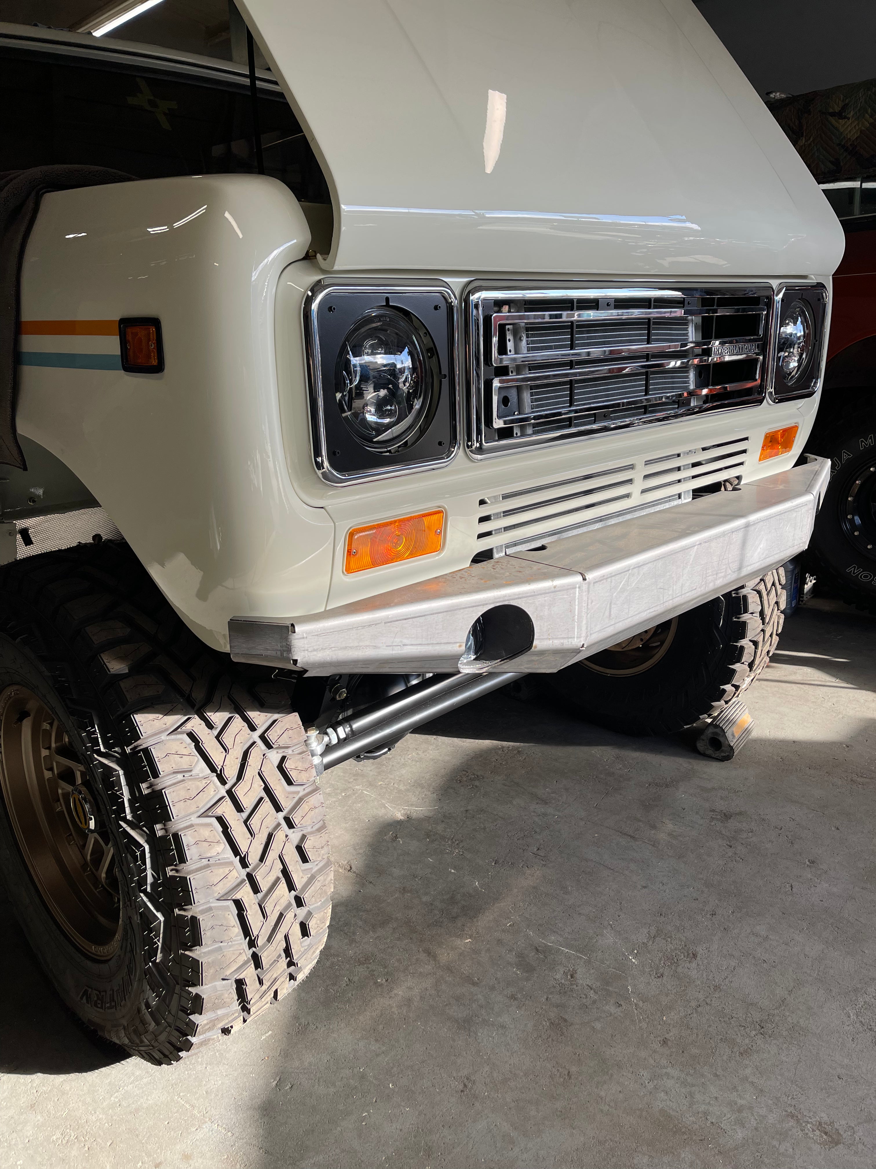 International Scout II Front Bumper with Fog Lights.  "Preorder"